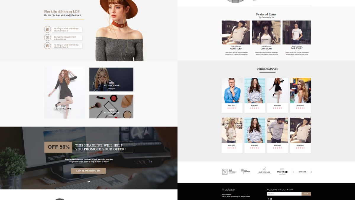 Mẫu Thiết Kế Landing Page Thời Trang Cho Shop Quần Áo Nữ 3