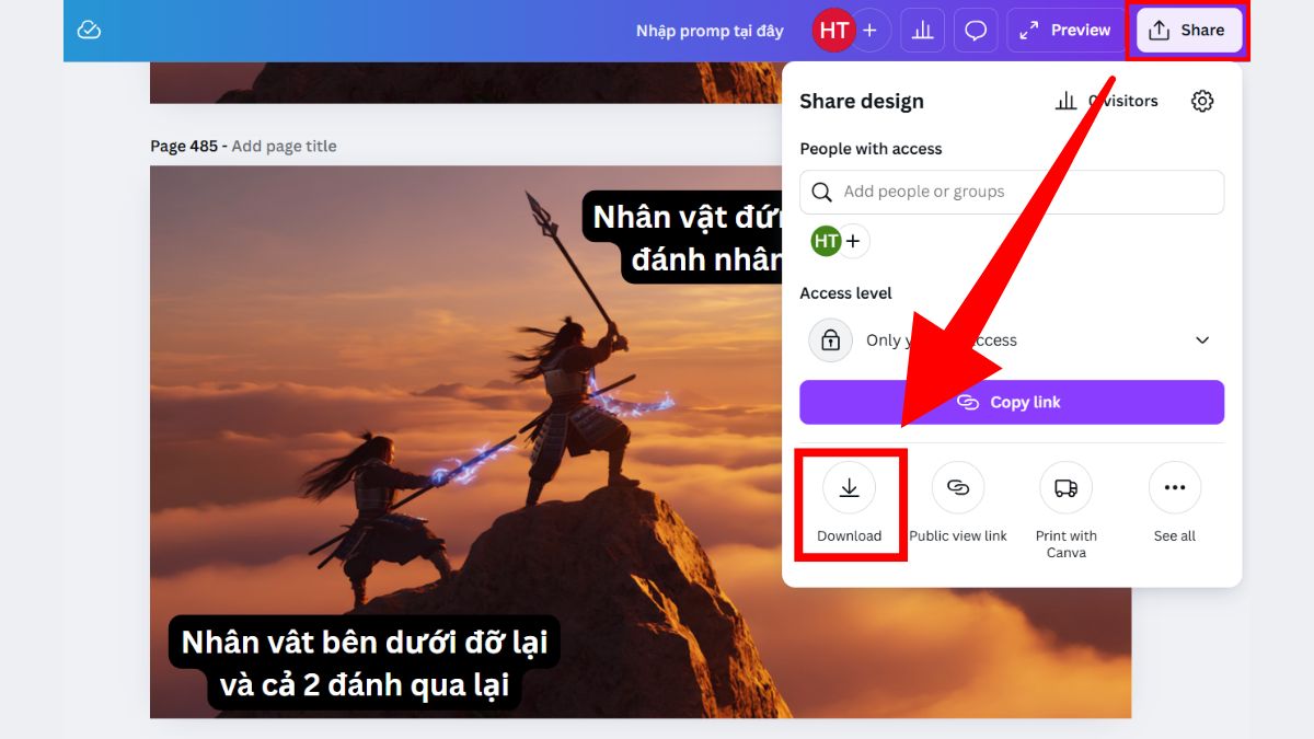 Tải hình ảnh và điều hướng chuyển động trên Canva bước 3