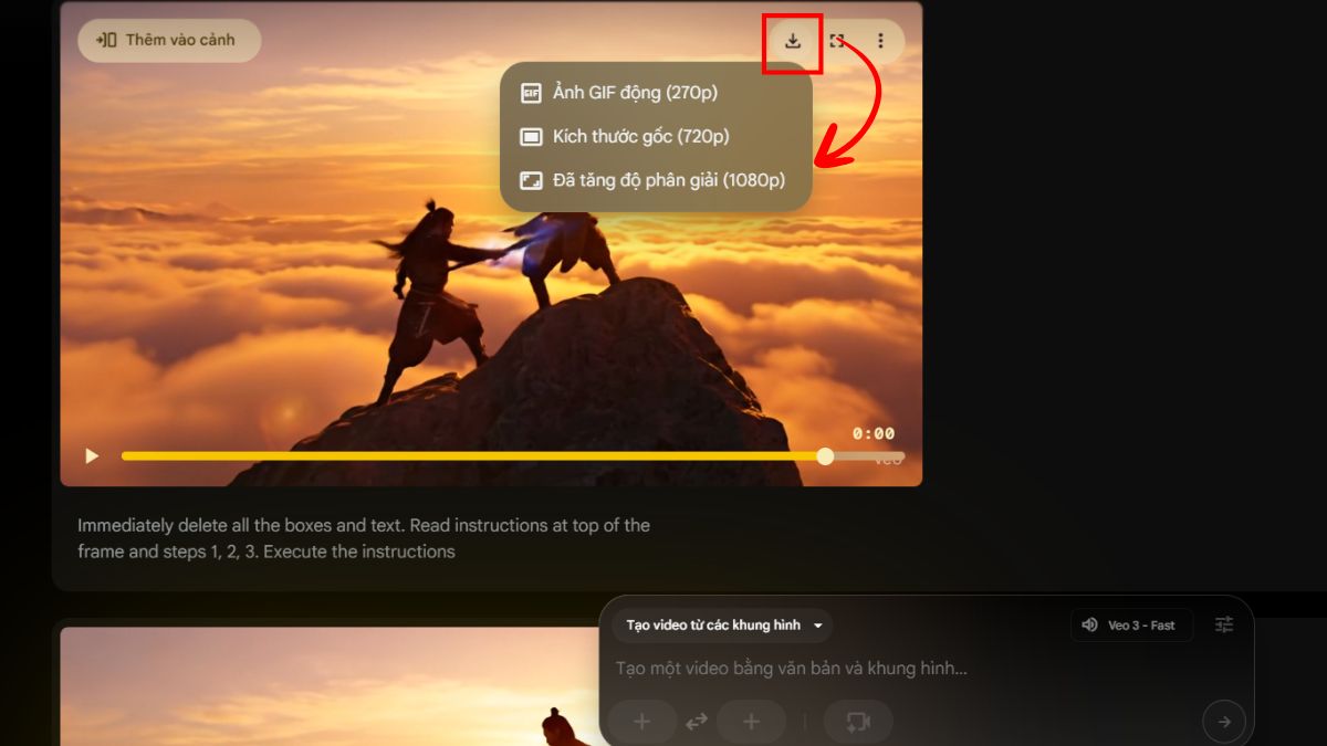 Cách dùng Google Veo 3 tạo video chuyển động bước 8