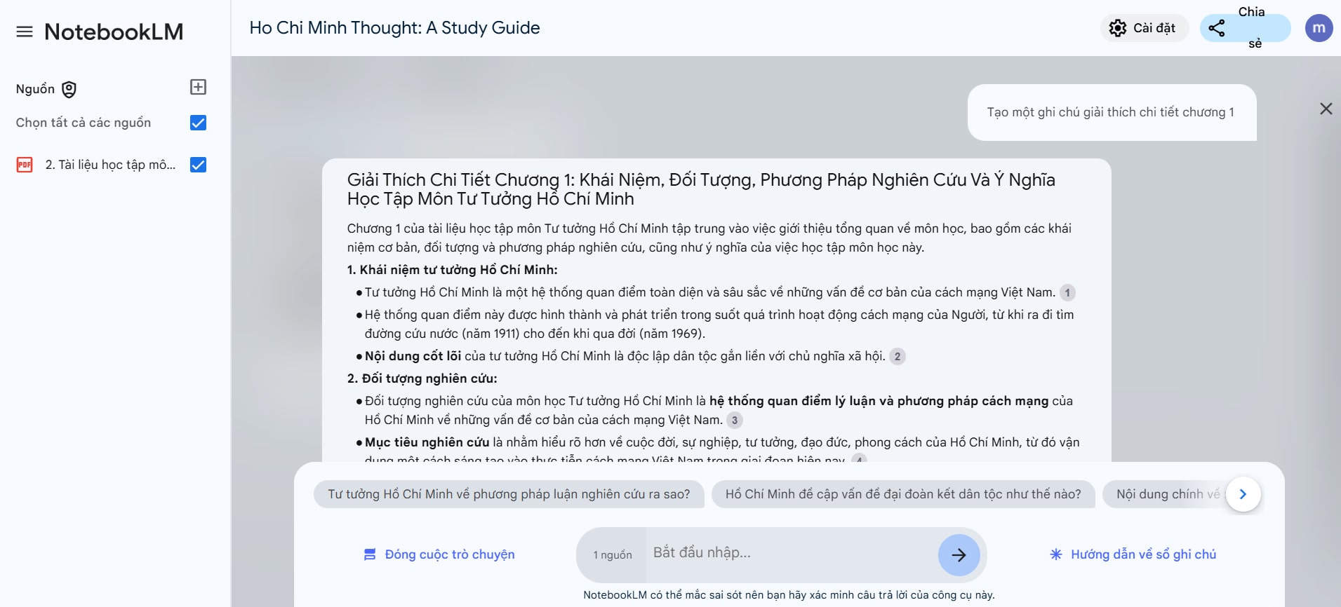 9 mẹo sử dụng NotebookLM- Tạo tài liệu ghi chú bước 4