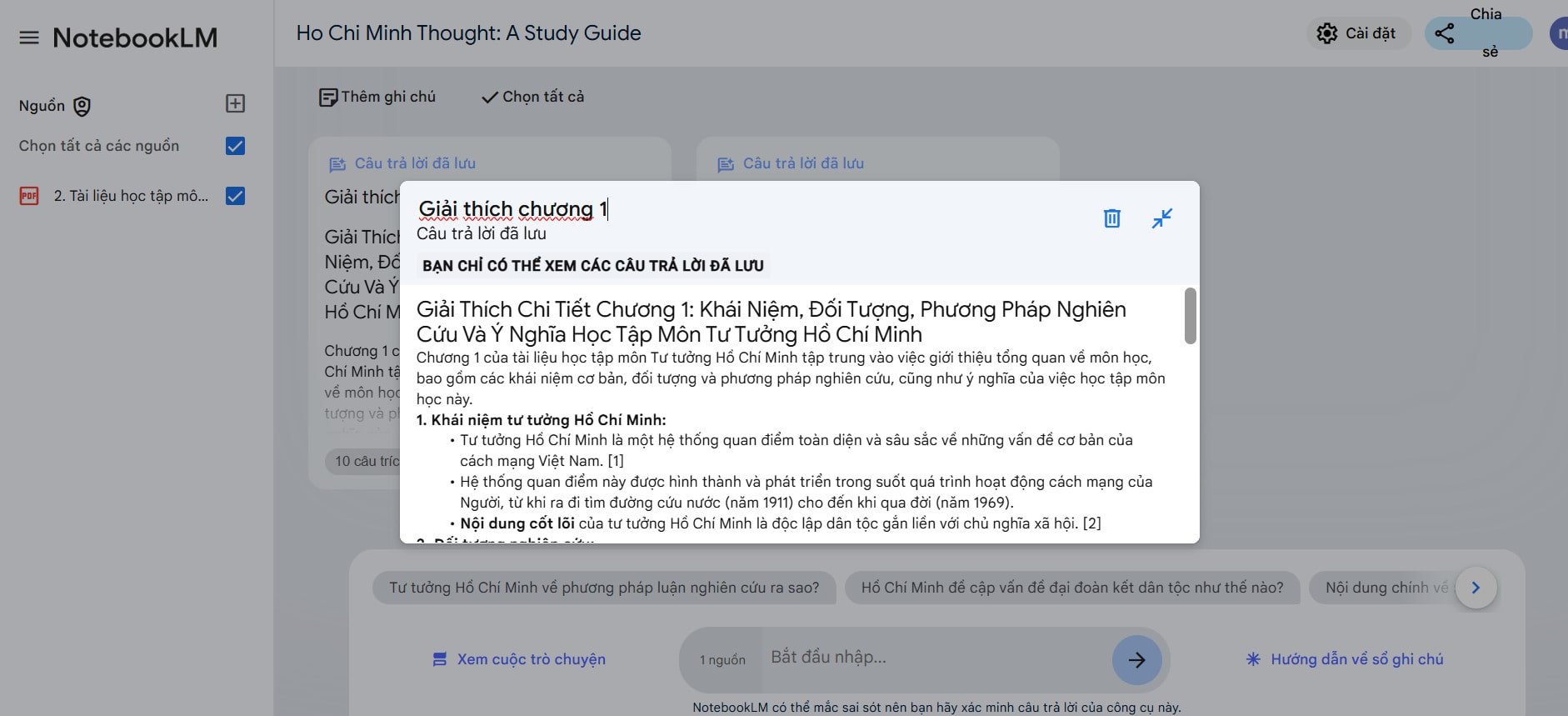 9 mẹo sử dụng NotebookLM- Tạo tài liệu ghi chú bước 5.1