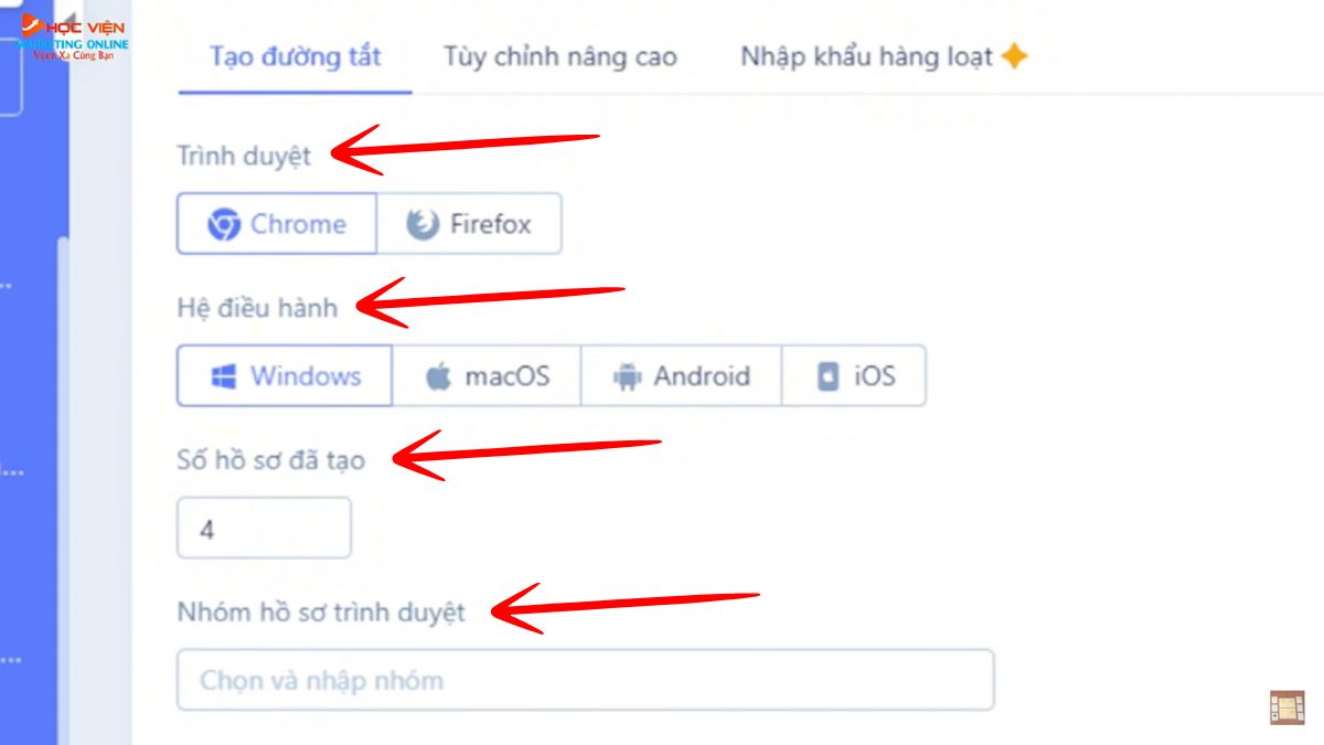 Cách sử dụng MoreLogin với tính năng quản lý trình duyệt bước 2.1
