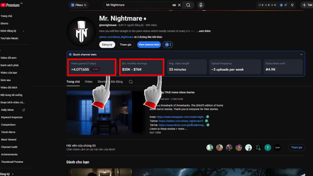 Ngách Chủ Đề Làm Youtube View Ngoại Không Lộ Mặt Bằng AI- Ví dụ Ngách kể chuyện kinh dị