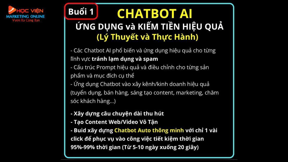 Nội Dung Học Trí Tuệ Nhân Tạo AI Tại HVMO buổi 1