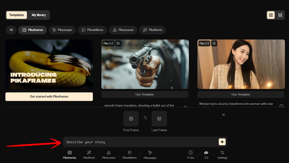 Hướng dẫn cách sử dụng Pika 2.2 với tính năng Pikaframes bước 4
