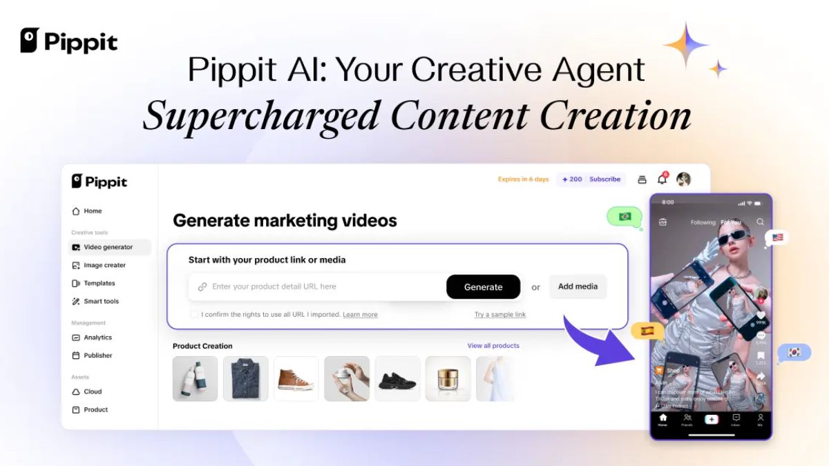 Tính năng chính của Pippit AI- Tạo video từ đường liên kết