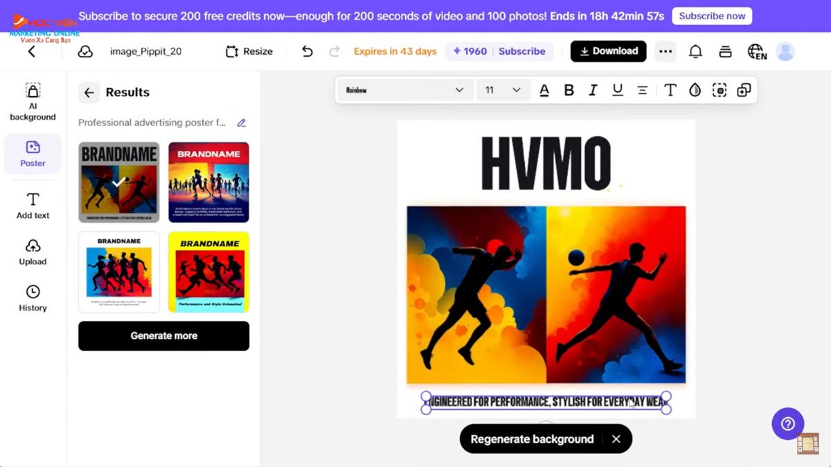 Hướng dẫn cách sử dụng Pippit AI miễn phí- Tạo poster bước 6