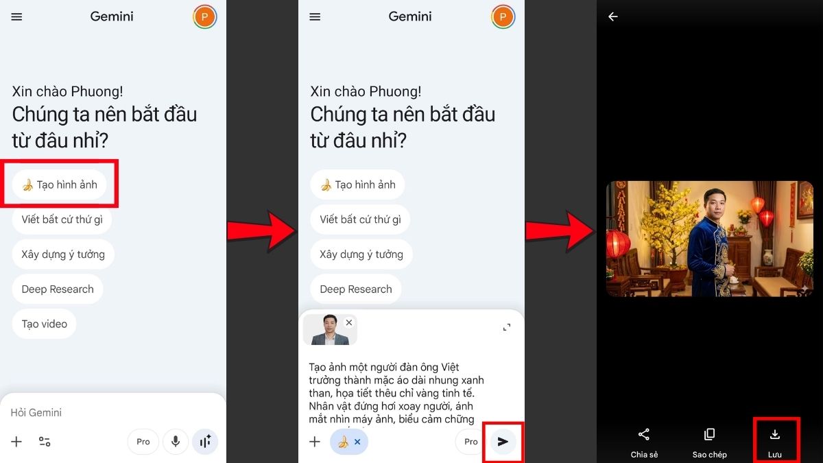 Hướng Dẫn Cách Tạo Ảnh Áo Dài Bằng Gemini AI trên điện thoại