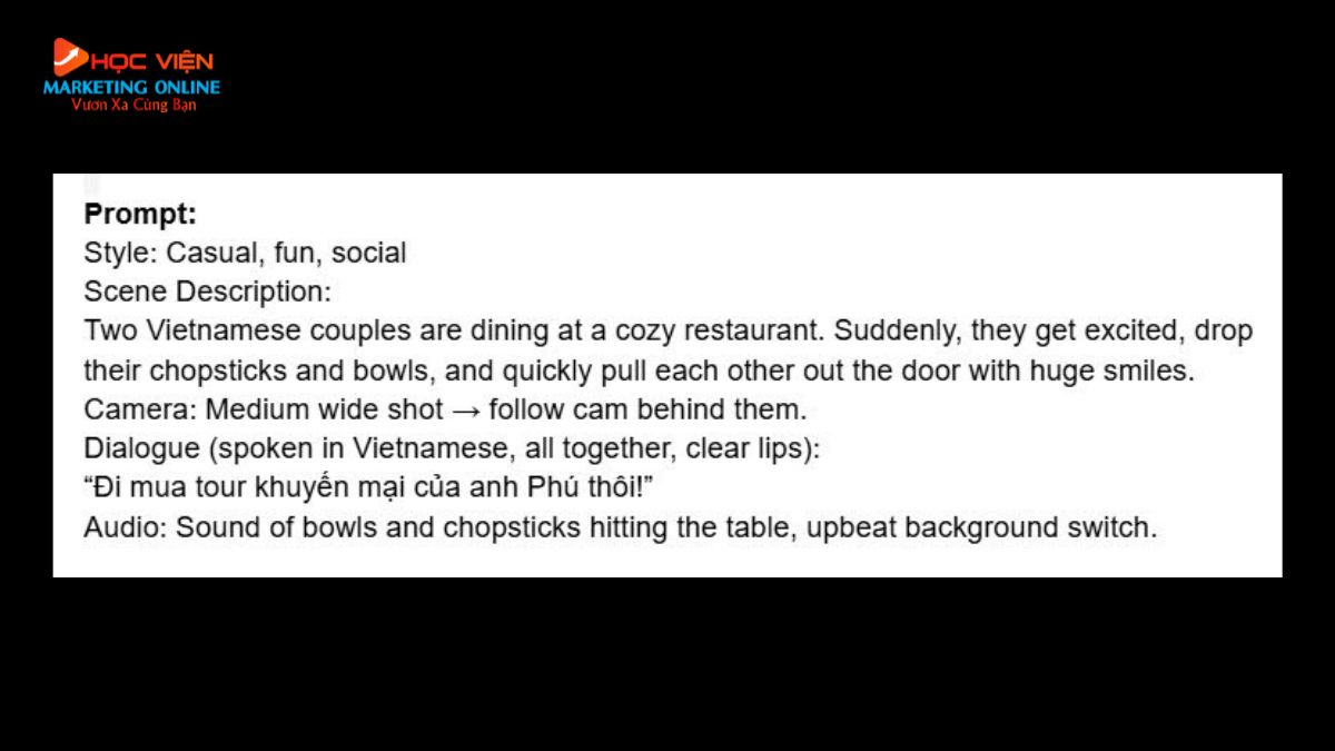 Mẫu 6 Prompt Google Veo 3 chi tiết 