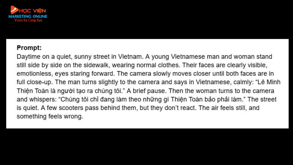 Prompt Google Veo 3 chi tiết- Mẫu 5