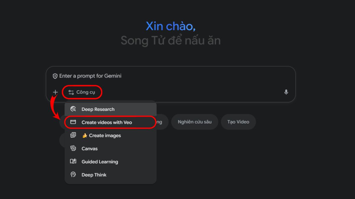 Cách Tạo Video Veo 3 Hài Hước Bước 2