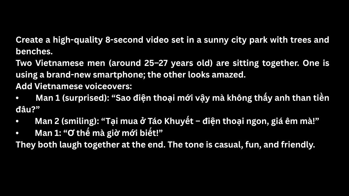 Mẫu 25 Prompt Veo 3 Hài Hước