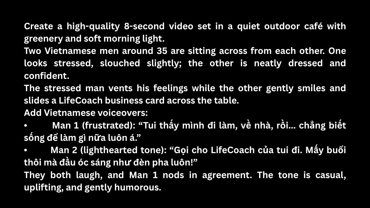 Mẫu 20 Prompt Veo 3 Hài Hước