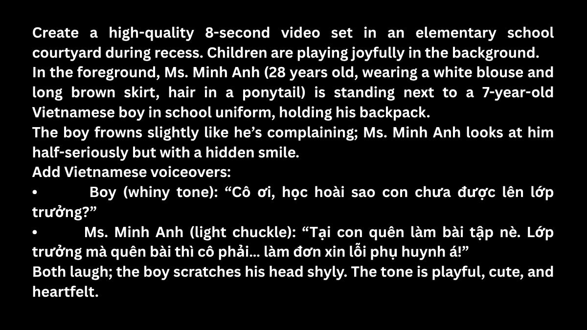 Mẫu 15 Prompt Veo 3 Hài Hước