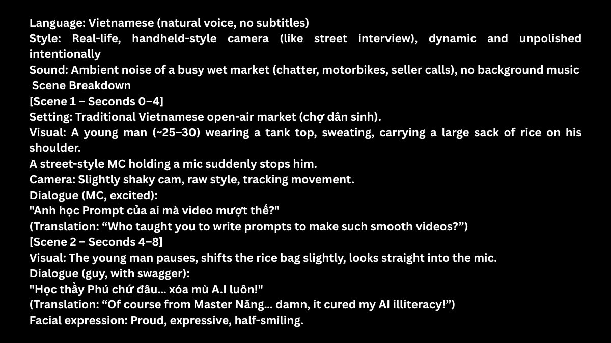 Mẫu 24 Prompt Veo 3 Hài Hước