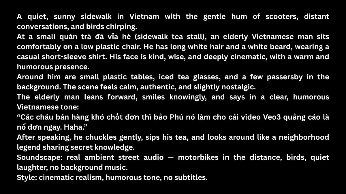 Mẫu 16 Prompt Veo 3 Hài Hước