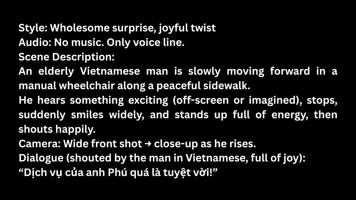 Mẫu 28 Prompt Veo 3 Hài Hước