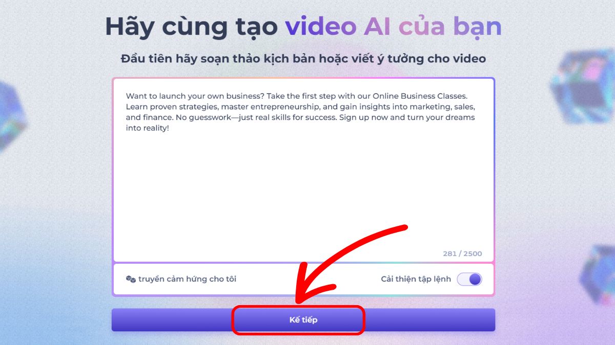 Hướng dẫn cách sử dụng Renderforest bước 2.2