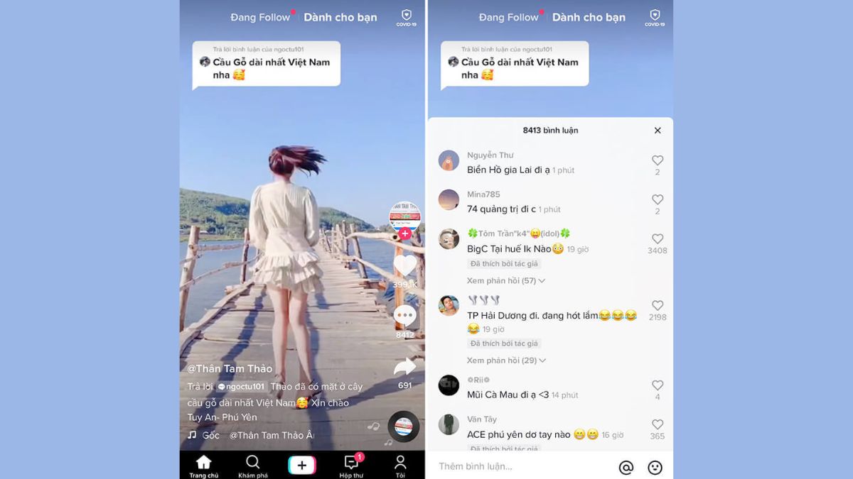 Dành thời gian comment với kênh Tiktok khác