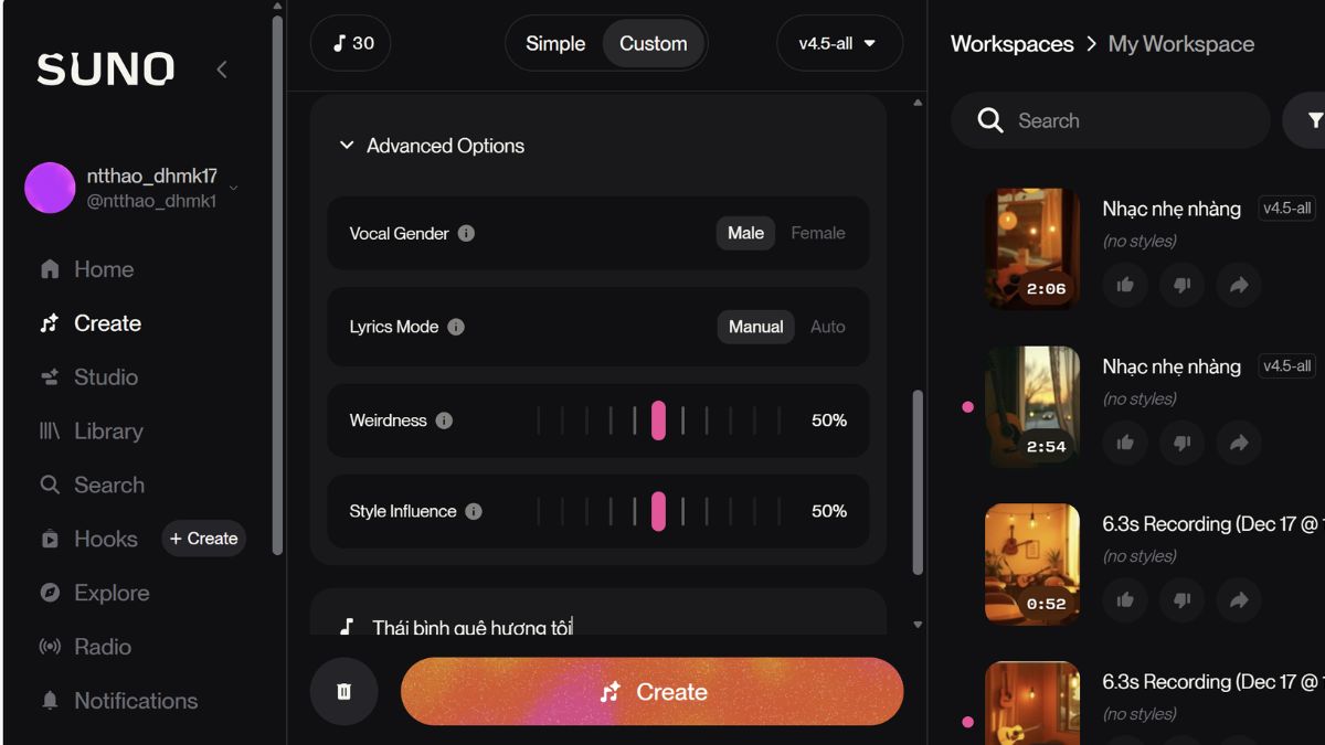 Hướng Dẫn Sáng Tác Nhạc Bằng AI bước 2.3