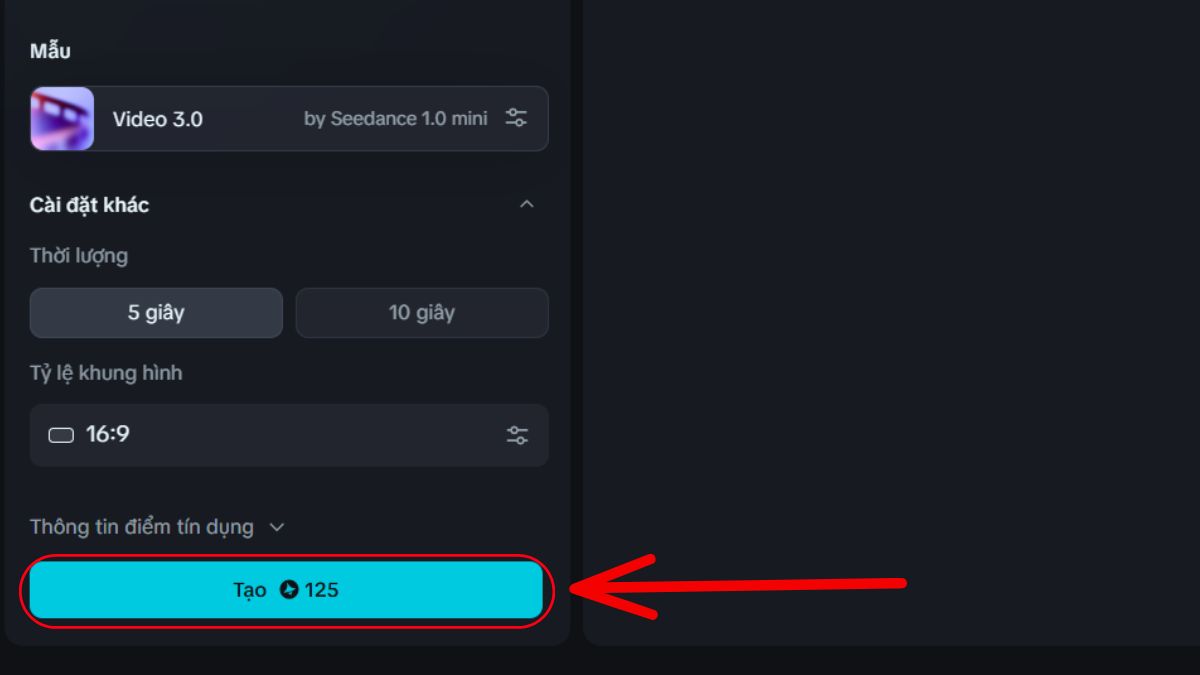 Hướng dẫn cách sử dụng Seedance 1.0 AI- Tạo video từ văn bản bước 3