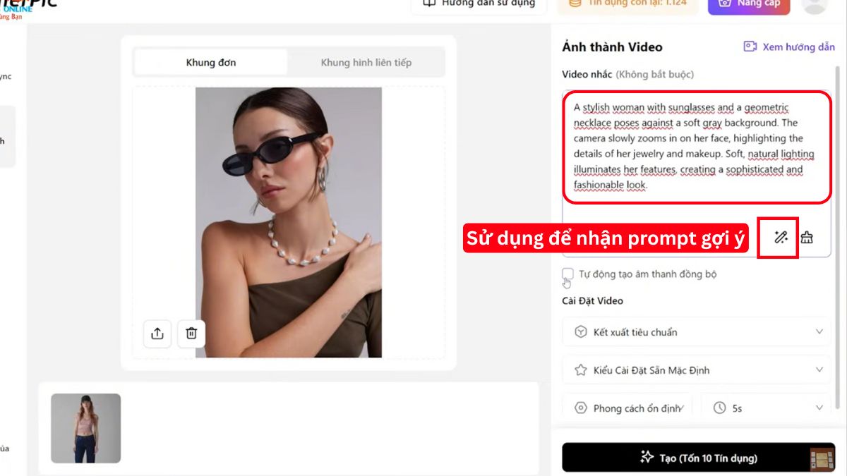 Hướng dẫn cách sử dụng SellerPic AI- Hình ảnh mô hình AI- Thêm phụ kiện cho người mẫu bước 6.2