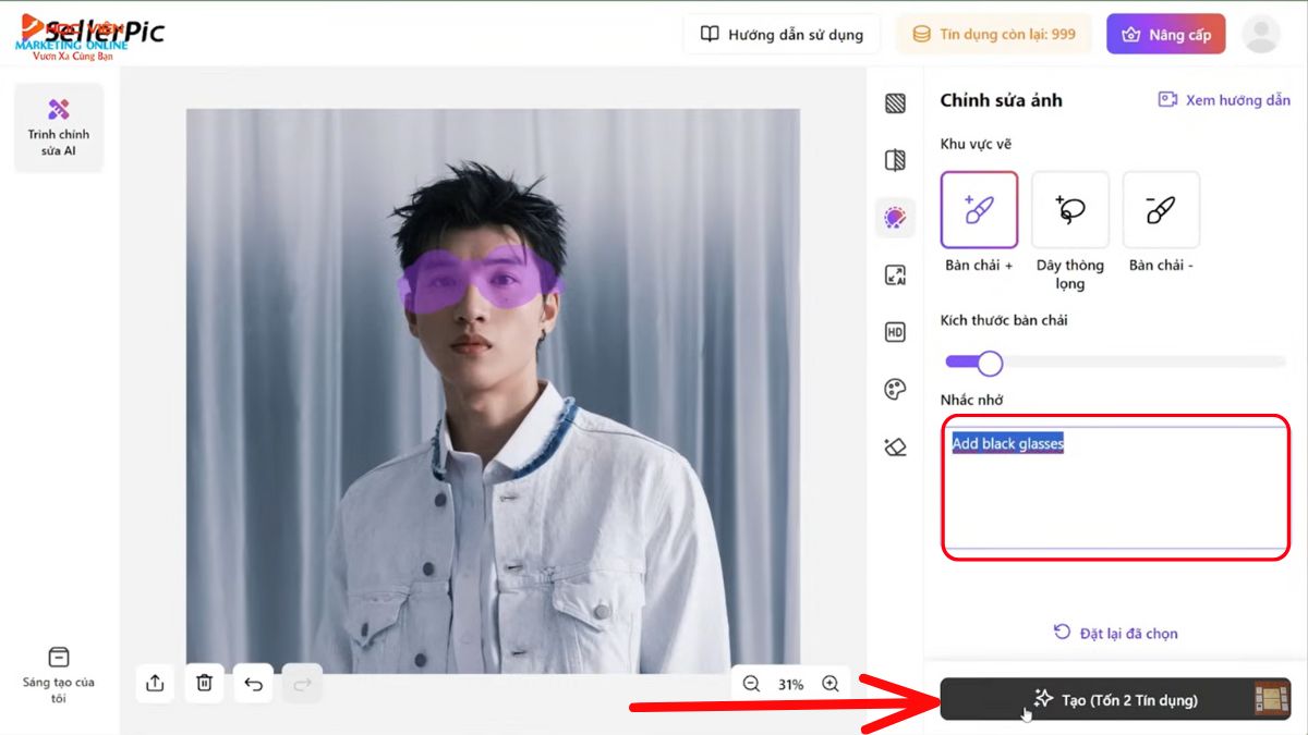 Hướng dẫn cách sử dụng SellerPic AI- Chỉnh sửa hình ảnh bước 4