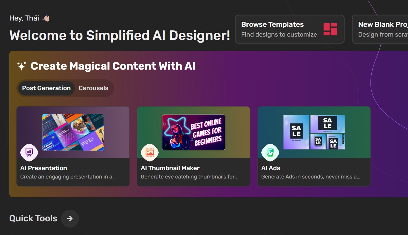Hướng dẫn cách sử dụng Simplified AI design bước 1