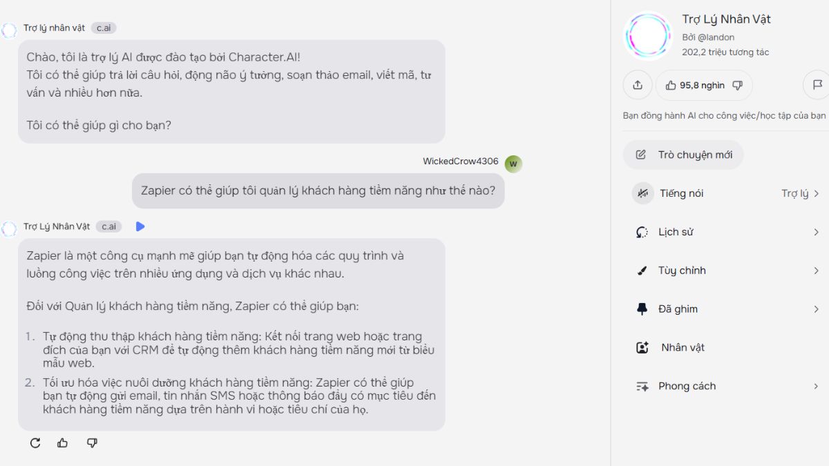 So sánh Character AI vs ChatGPT- Về hiệu suất và phản hồi của Character AI