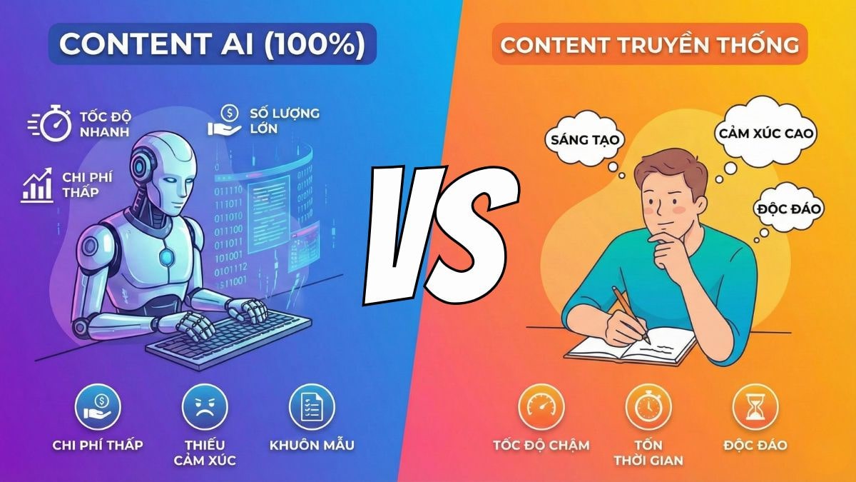 So Sánh Content Viết Bằng AI Với Content Truyền Thống Chi Tiết
