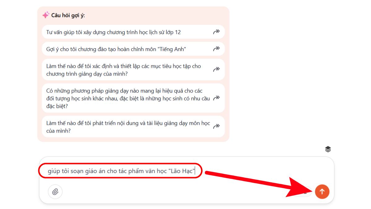 Soạn Giáo Án Bằng ChatbotX bước 4