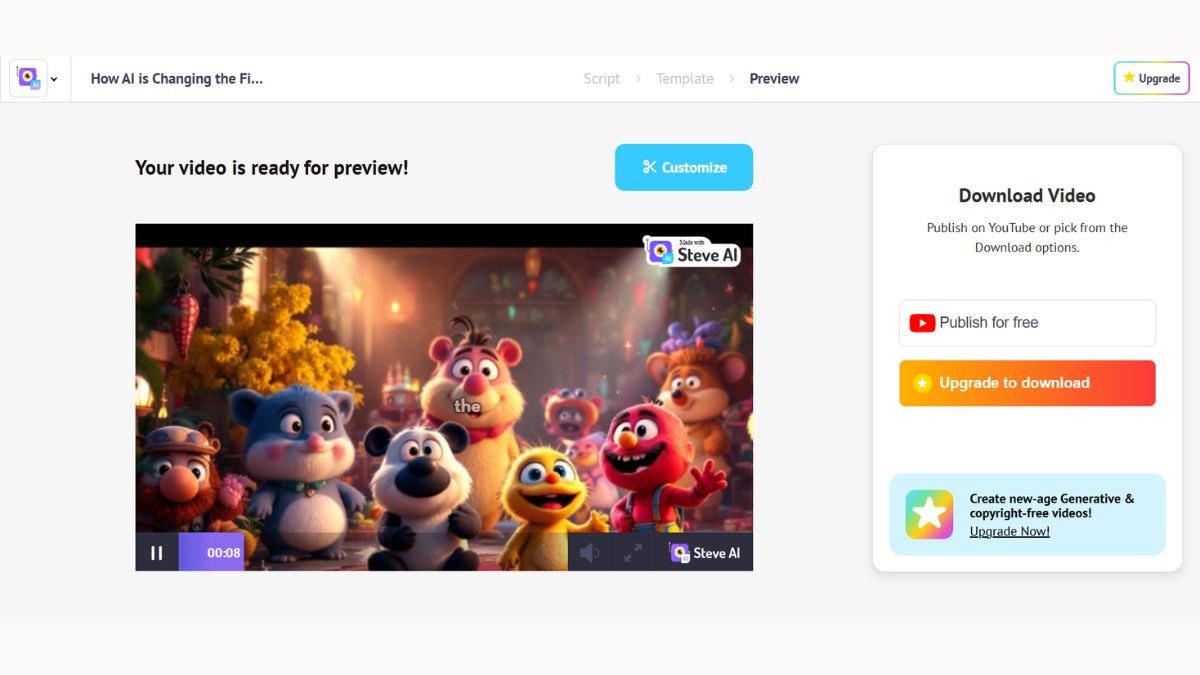 Hướng dẫn cách sử dụng Steve AI tạo video bước 5