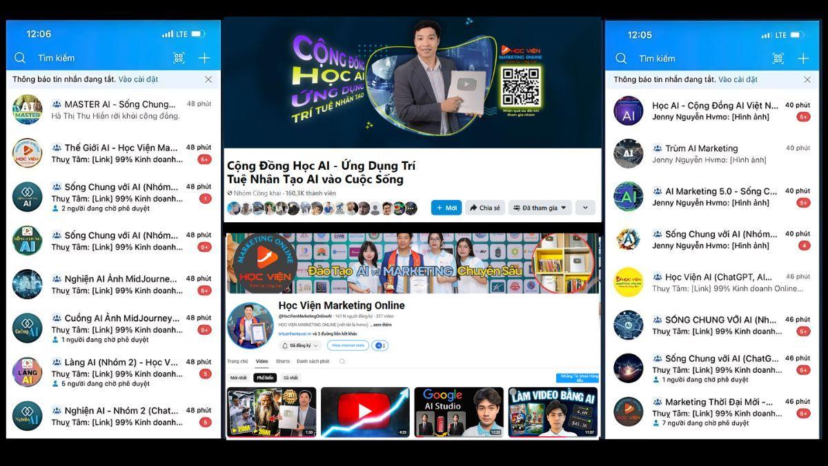 Hình ảnh minh họa về Group Zalo/Facebook và kênh YouTube do Phố Tổng sáng lập