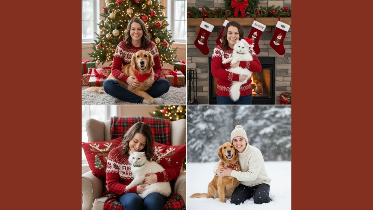 Prompt Ảnh Giáng Sinh Cùng Thú Cưng Và Chủ