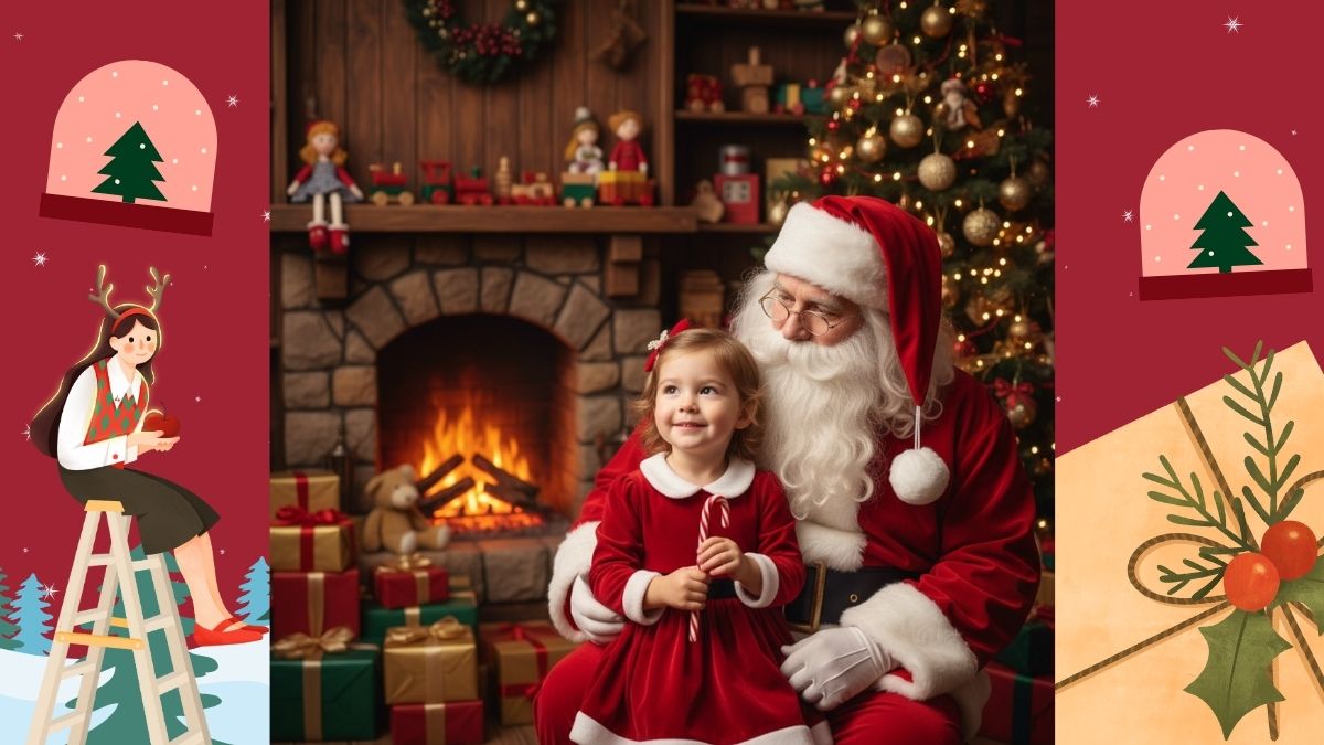 Prompt Tạo Ảnh Ông Già Noel Ôm Em Bé