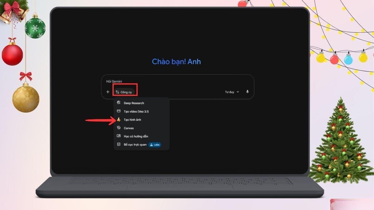 Hướng Dẫn Cách Tạo Ảnh Noel Bằng AI bước 1