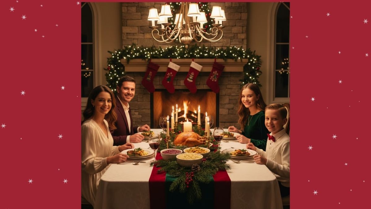 Prompt Tạo Ảnh Noel Bằng AI Chân Dung Gia Đình Bữa Tối Giáng Sinh