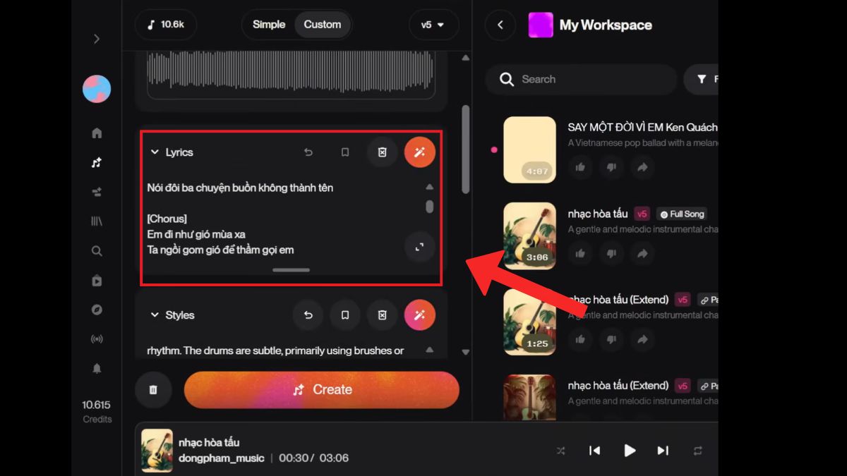 Hướng Dẫn Cách Tạo Beat Karaoke- Tạo Nhạc Không Lời Bằng AI- Phần 2 phương pháp 1 bước 2