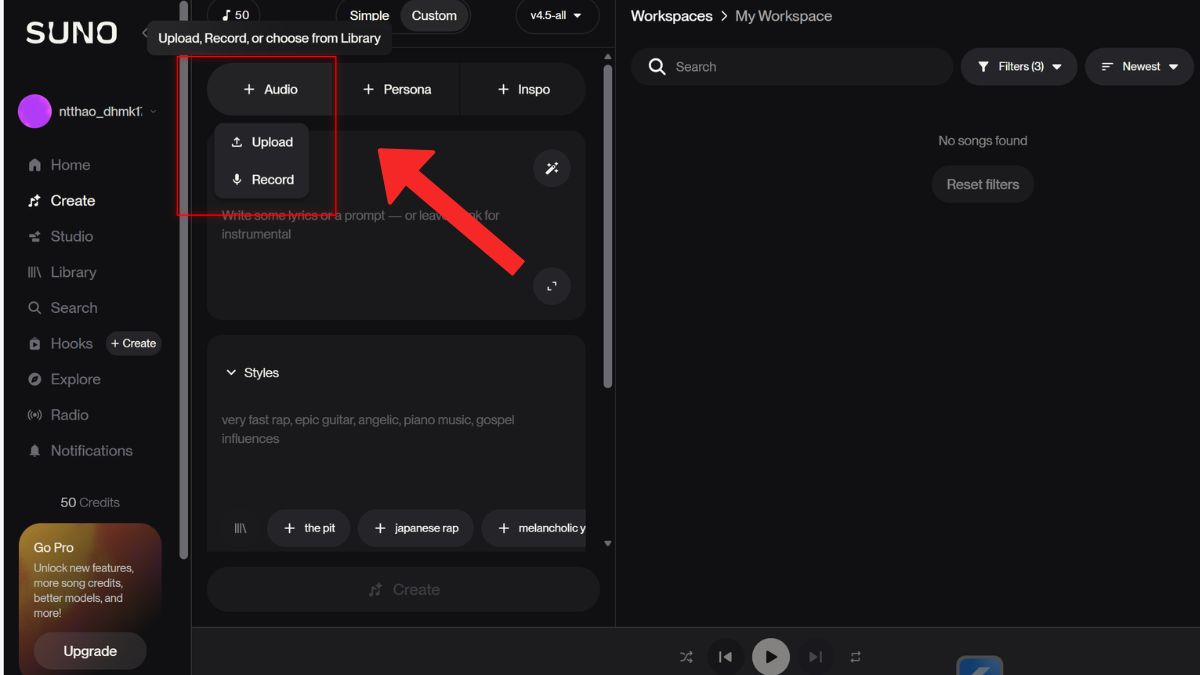 Hướng Dẫn Cách Tạo Beat Karaoke- Tạo Nhạc Không Lời Bằng AI- Phần 1 phương pháp 1 bước 1