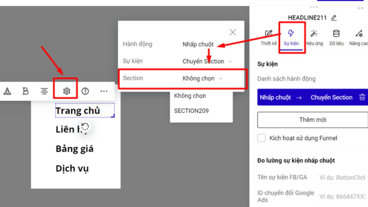 Hướng Dẫn Thiết Kế Menu Trong Ladipage Với Menu Popup Trên Mobile bước 3.1