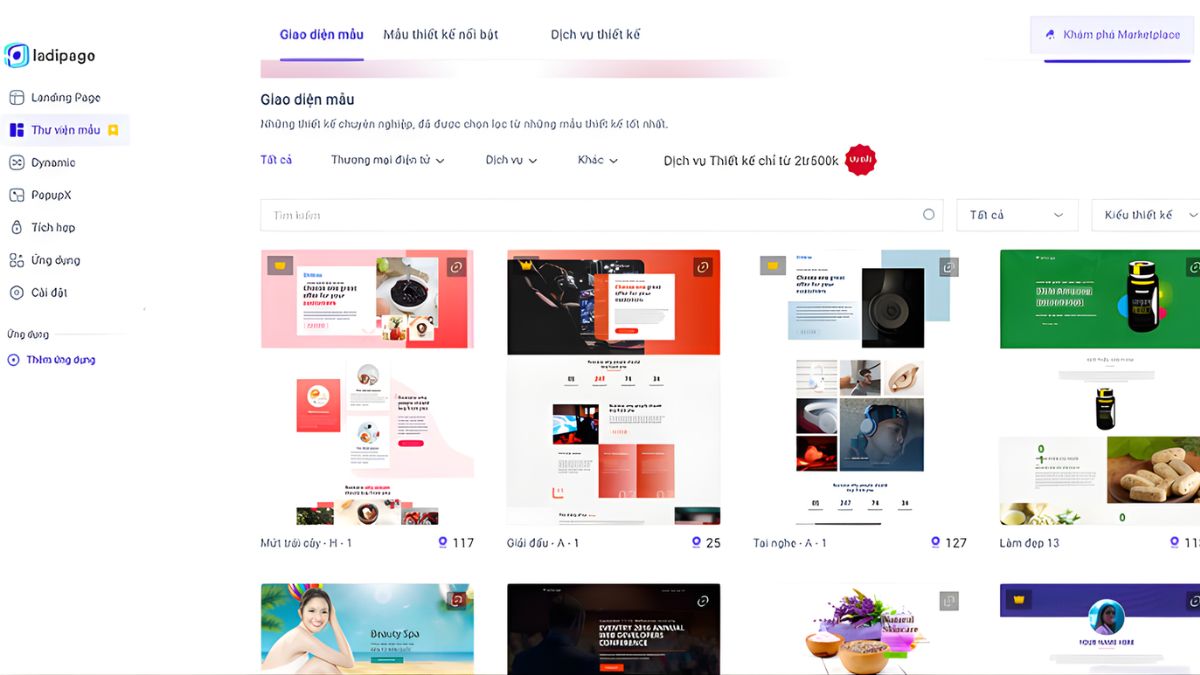 Hướng Dẫn Cách Tạo Menu Trong Ladipage Với Menu Sticky Trên Desktop bước 1