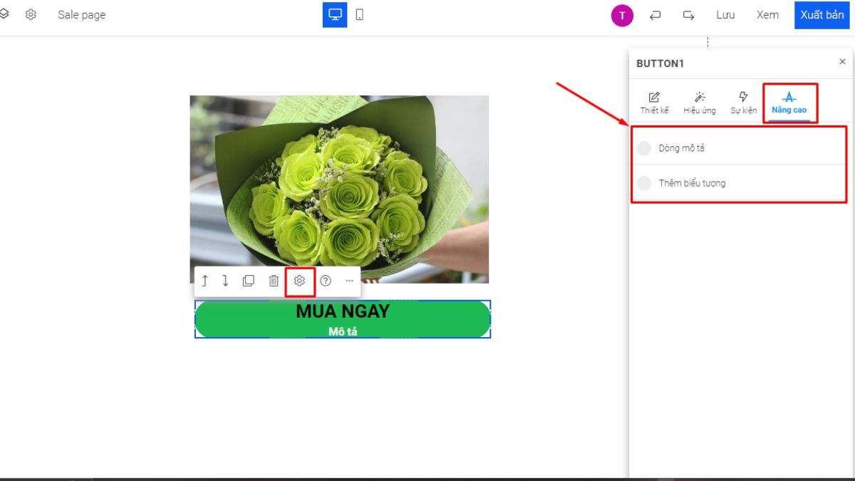 Hướng Dẫn Cách Tạo Menu Trong Ladipage Với Menu Sticky Trên Desktop bước 2