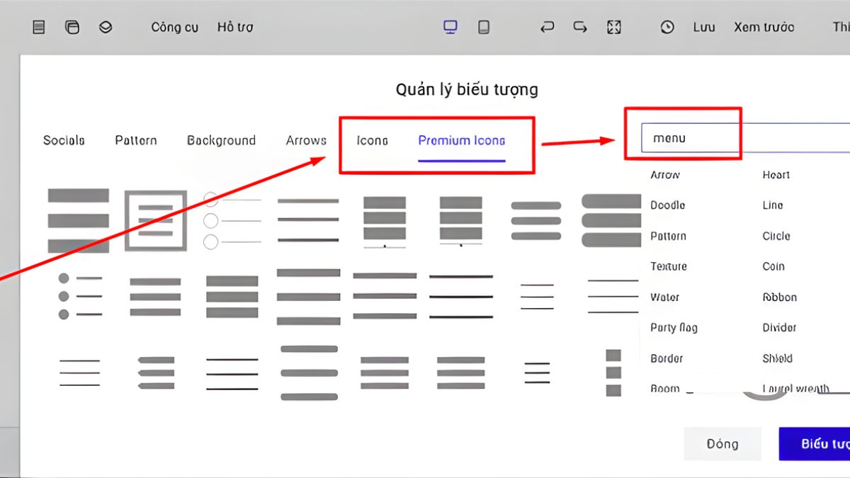 Hướng Dẫn Thiết Kế Menu Trong Ladipage Với Menu Popup Trên Mobile bước 1