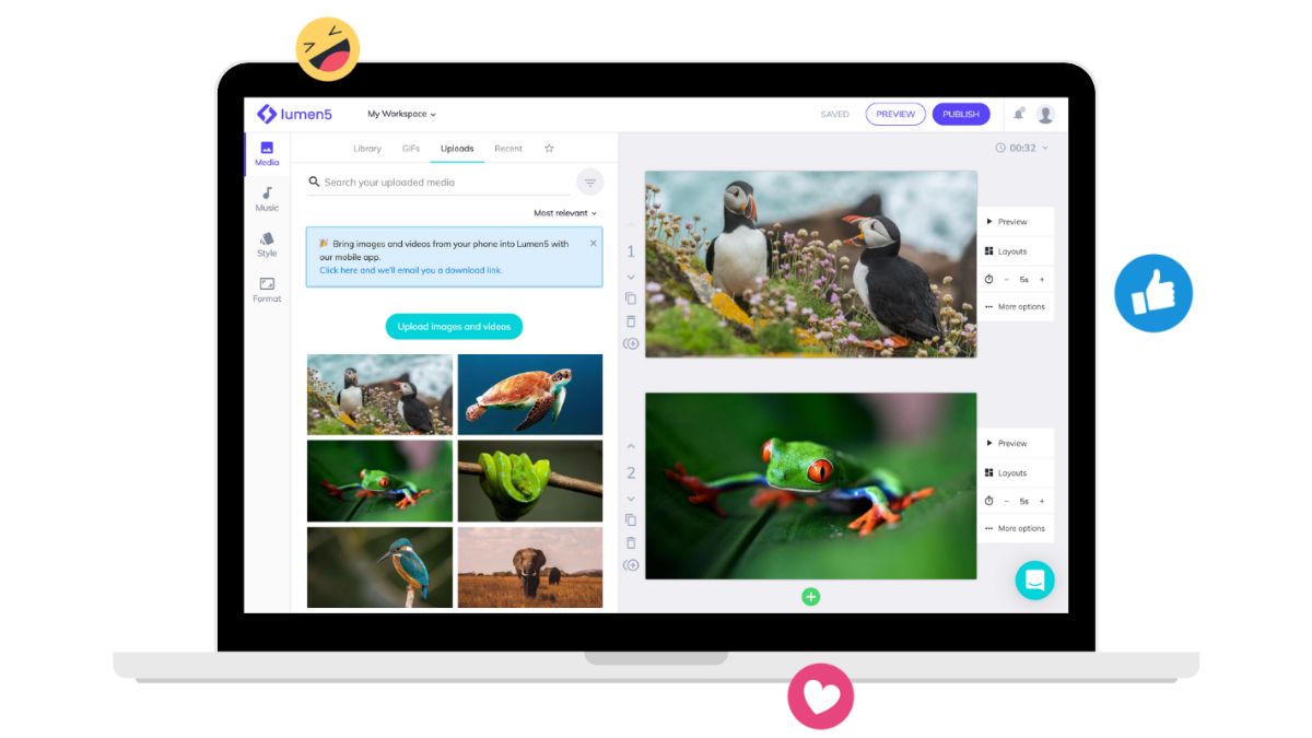 Công cụ tạo video AI miễn phí- Lumen5