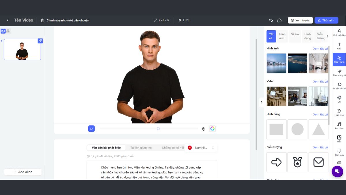 Công cụ tạo video AI tiếng Việt- Cách sử dụng Elai