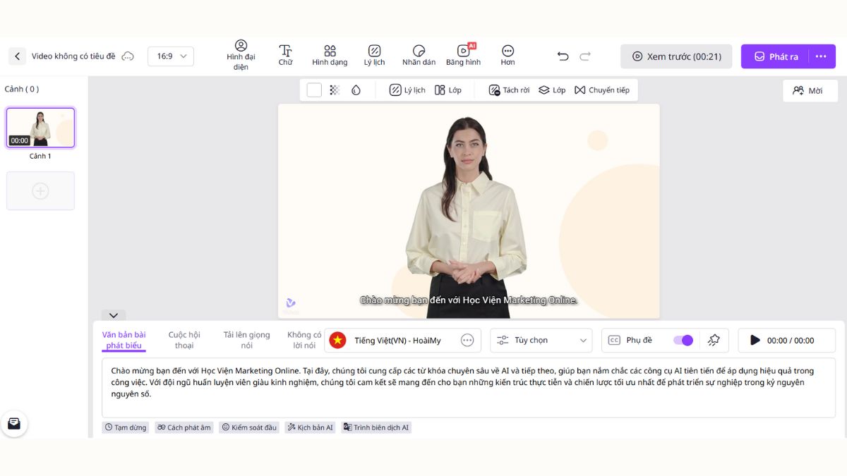 Công cụ tạo video AI tiếng Việt- Cách sử dụng Vidnoz
