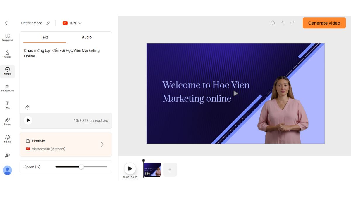 Công cụ tạo video AI tiếng Việt- Cách sử dụng D-ID