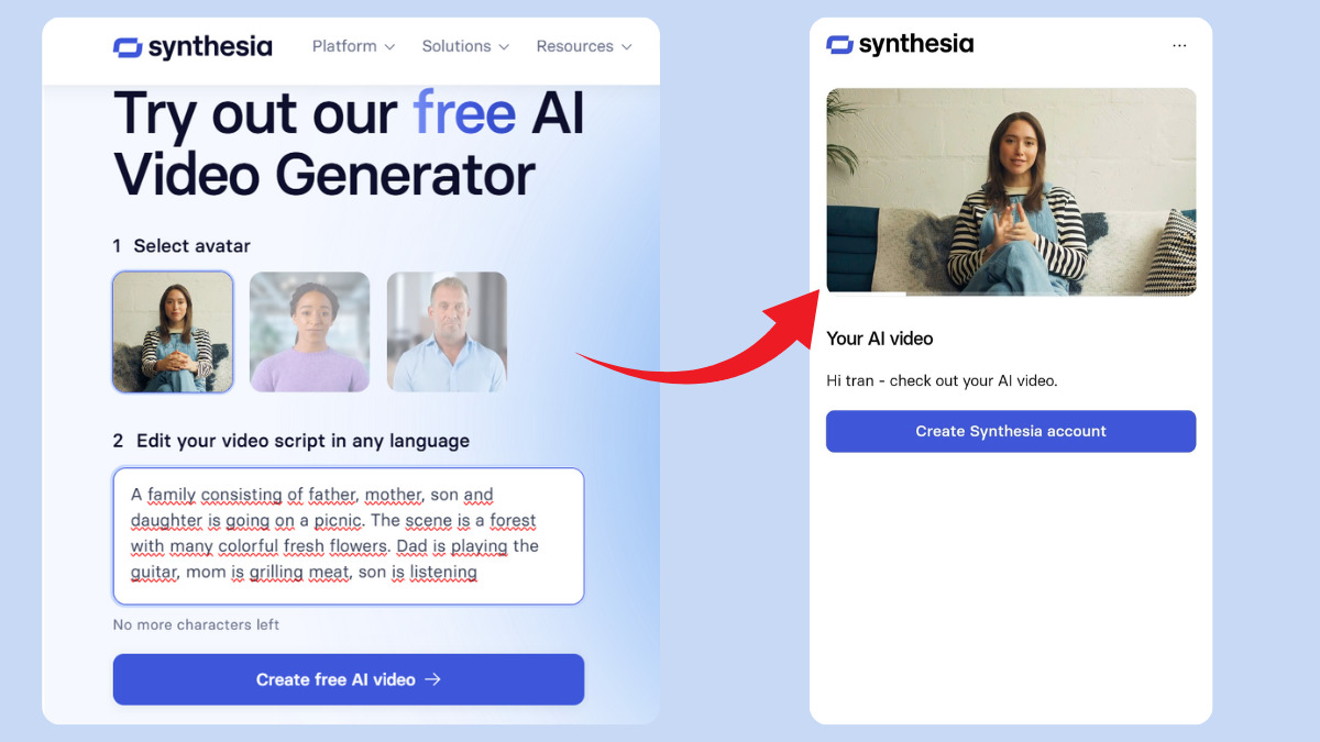 Công cụ tạo video AI từ văn bản miễn phí- Hướng dẫn sử dụng Synthesia