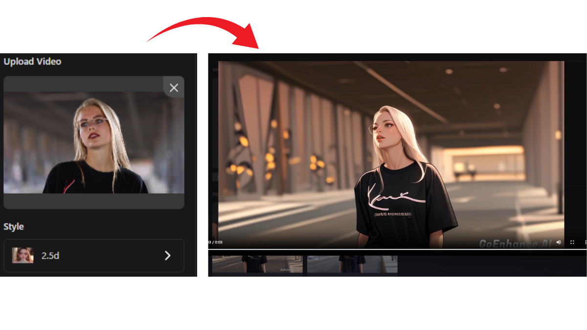 Công cụ tạo video AI từ video có sẵn- Hướng dẫn sử dụng GoEnhance AI