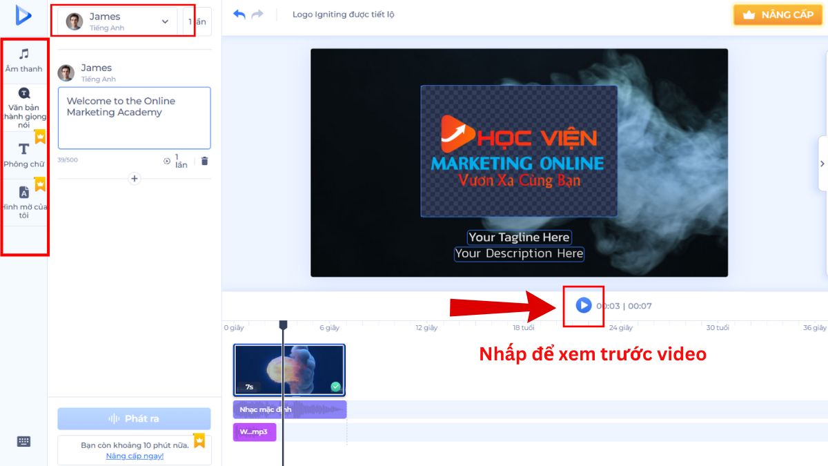 Renderforest tạo video intro bằng AI bước 3